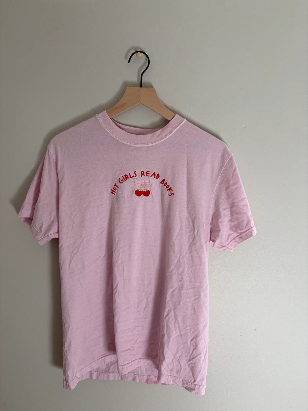 Pink Comfort Colors  "Hot Girls Read Books" Cherry Graphic Tee